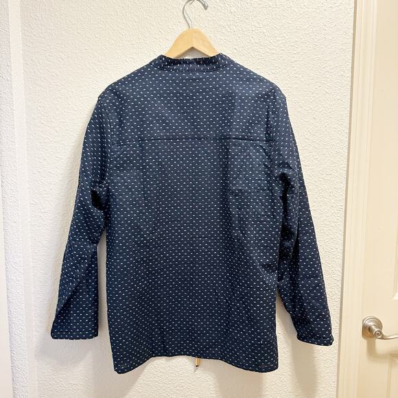 Akashi-Kama Noragi Unisex Jacket in Yama Indigo 100% Cotton Navy size XL - Picture 9 of 9